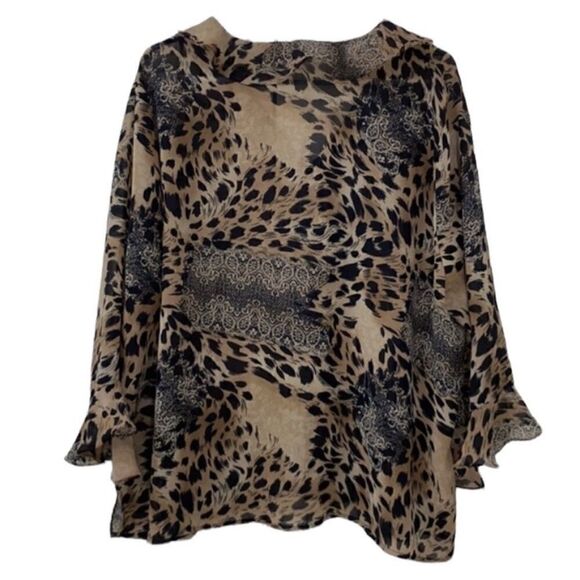 Dress barn Animal Print Sheer Top(Size 3X) - Picture 2 of 5
